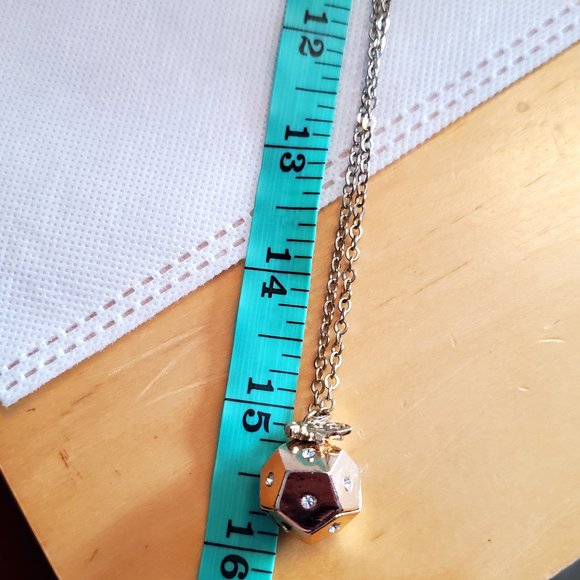 30" Long Gold Tone Geometric Fly Pendant Necklace - Picture 5 of 5